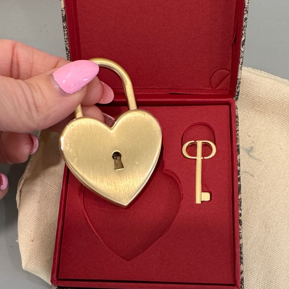 Dior Gold Heart Lock and Key Set - Picture 3 of 3